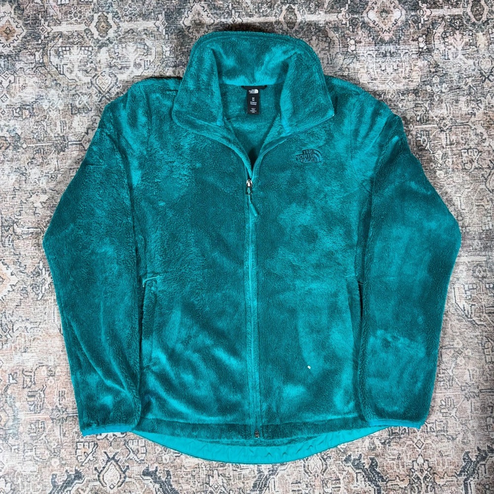 The North Face Osito Jacket Women's M Blue Polyester Fuzzy Fleece Full-Zip Cozy